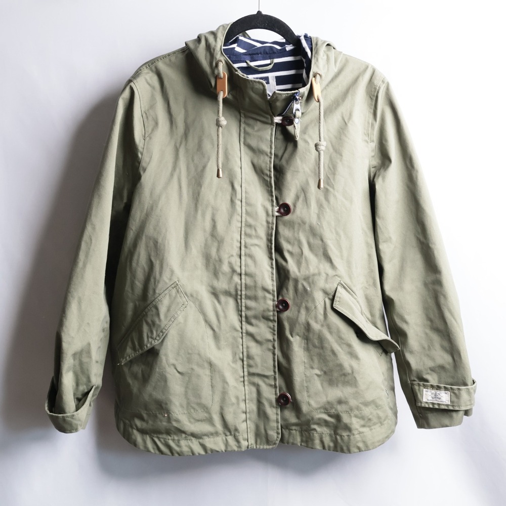 Joules Right As Rain‎ Jacket Green Waterproof Womens 12 Coastal Preppy Neutral